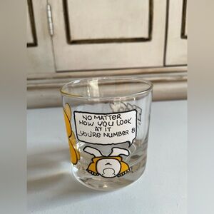 Vintage Ziggy Glass Printed Number 8 “No matter.”Lowball Drinking '77 Tom Wilson